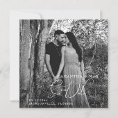 B/W Couple Foto Square Save the Date (Vorderseite)