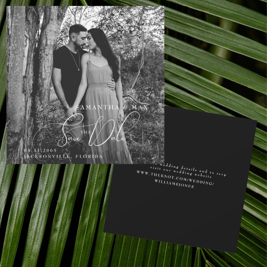 B/W Couple Foto Square Save the Date