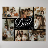 B & W Dad-Script-Typografie 6-Foto-Collage Poster (Vorne)