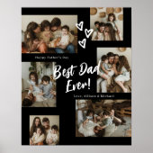 B & W Dad-Script-Typografie 6 Foto-Collage Poster (Vorne)