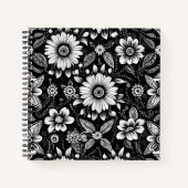 B&W Daisy Dose Notizblock (Vorderseite)