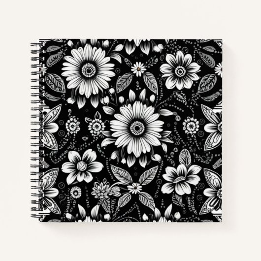 B&W Daisy Dose Notizblock (Vorderseite)