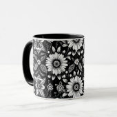 B&W Daisy Dose Tasse (Vorderseite Links)