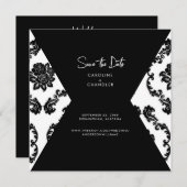 B/W Damaskus-Foto Hochzeit speichern Datum Save The Date (Vorne/Hinten)