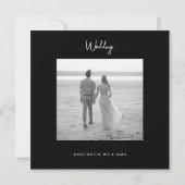 B/W Damaskus-Foto Hochzeit speichern Datum Save The Date (Rückseite)