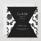 B/W Damaskus-Foto Hochzeit speichern Datum Save The Date (Vorderseite)