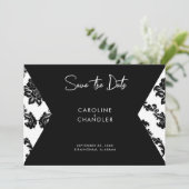 B/W Damaskus-Foto Hochzeit speichern Datum Save The Date (Stehend Vorderseite)