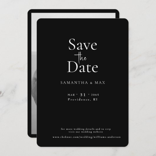 B/W Die beiden Fotos B/W Save the Date (Vorne/Hinten)