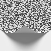 B&W Doodled Christmas Trees Wrapping Paper Geschenkpapier (Ecke)