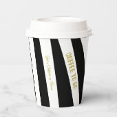 B & W drei Kaffeemaschinen gestreifter Kaffee Pappbecher (Rückseite)