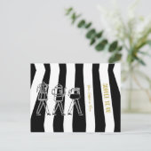 B & W drei Kaffeemaschinen gestreifter Kaffee Postkarte (Stehend Vorderseite)