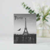 B&W Eiffel Tower Postkarte (Stehend Vorderseite)
