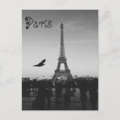 B&W Eiffel Tower Postkarte (Vorderseite)