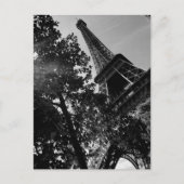 B&W Eiffelturm 2 Postkarte (Vorderseite)
