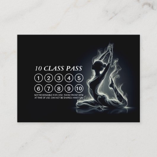 B&W Einbeiniger Königtaube Yoga Pose 10 Class Pass Treuekarte (Vorderseite)
