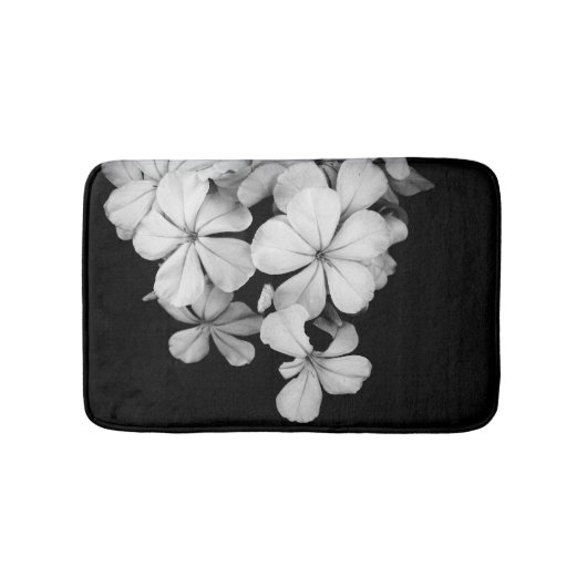 B&W Elegante Blume Badematte (Vorderseite)