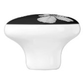 B&W Elegante Blume Keramikknauf (Seitenansicht)