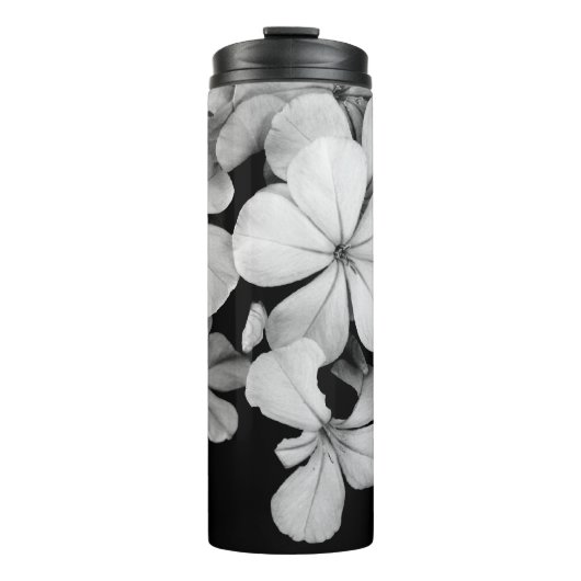 B&W Elegante Blume Thermosbecher (Vorderseite)