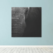 B&W Elephant Leinwanddruck (Insitu (Holzboden))
