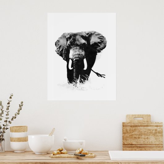 B&W Elephant Posters Prints Poster (Küche)