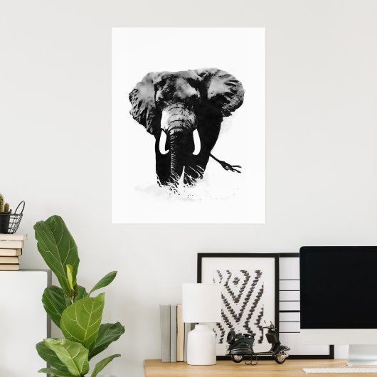 B&W Elephant Posters Prints Poster (Heimbüro)
