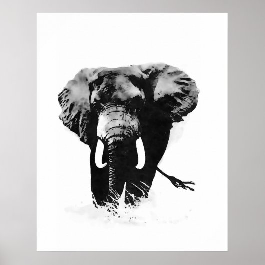 B&W Elephant Posters Prints Poster (Vorne)