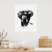 B&W Elephant Posters Prints Poster (Küche)