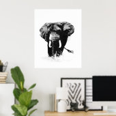B&W Elephant Posters Prints Poster (Heimbüro)