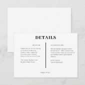 B & W Empfang & Unterkünfte Details Begleitkarte (Vorne/Hinten)
