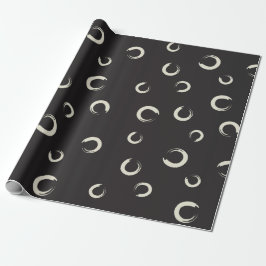 B&W Enso Brush Stroke Geschenkpapier