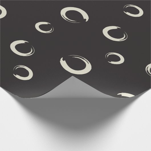 B&W Enso Brush Stroke Geschenkpapier (Ecke)