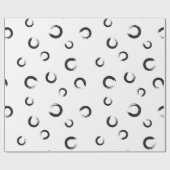 B&W Enso Brush Stroke Geschenkpapier (Flach)