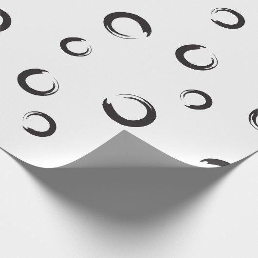 B&W Enso Brush Stroke Geschenkpapier (Ecke)