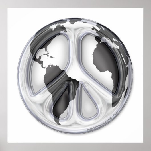 B&W Erdfriedenszeichen Poster (Vorne)