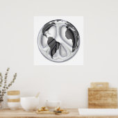 B&W Erdfriedenszeichen Poster (Küche)