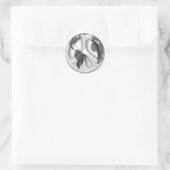 B&W Erdfriedenszeichen Runder Aufkleber (Tasche)