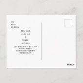 B/W Fett Monogramm Gerettet Datum Postkarte (Rückseite)