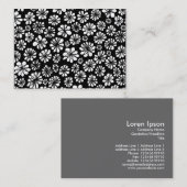 B&W Floral Visitenkarte (Vorne/Hinten)