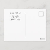 B&W Foto Child Straight Move Cart Neue Adresse Postkarte (Rückseite)