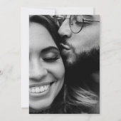 B/W Foto Elegante Schwarze Hochzeit Einladung (Rückseite)