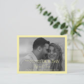 B/W Foto Gelb Markieren Sie Ihren Kalender Unser T Postkarte (Stehend Vorderseite)