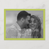 B/W Foto Limettengrün Markieren Sie Ihren Kalender Postkarte (Vorderseite)