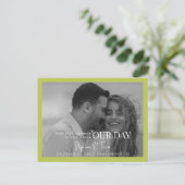 B/W Foto Limettengrün Markieren Sie Ihren Kalender Postkarte (Stehend Vorderseite)