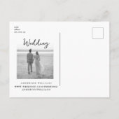 B/W Foto Monogram Wedding Save the Date Postkarte (Rückseite)