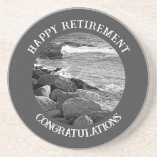 B & W Fotografie des Wavy Ocean Retirement Party Getränkeuntersetzer