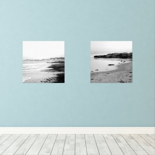 B/W Fotografie Hampton Beach, NH Bilderwand Sets (Holzboden)