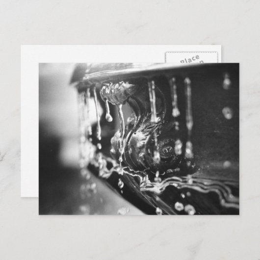 B&W Fountain Postkarte (Vorne/Hinten)