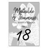 B&W Frangipani Bohemisch Botanische Moderne Wasser Tischnummer (Vorderseite)