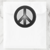 B&W-Friedenszeichen Runder Aufkleber (Tasche)