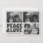 B&W Funky Groovy Merry Xmas Foto Weihnachten Karte (Vorderseite)